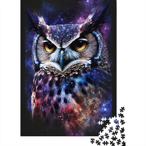 Puzzles für Kinder 500 Art Owl Galaxy Puzzle für Kinder Holzbrettpuzzles Denksport-Puzzles für Kinder 500 Teile (52x38cm) von WXMMoney