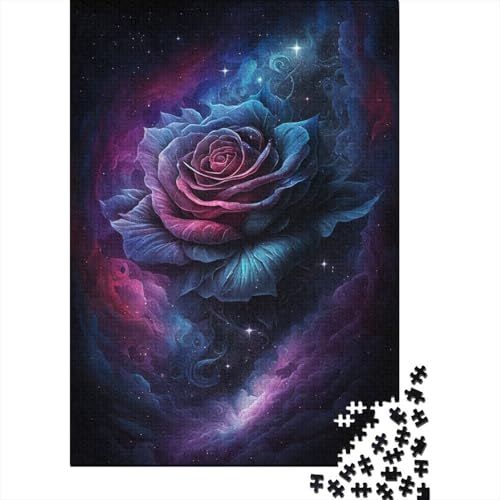 Rechteckiges Puzzle mit 1000 Teilen für Kinder, Galaxy Rose, kreatives Puzzle, Herausforderungsspielzeug, Puzzles für Kinder, 1000 Stück (75 x 50 cm) von WXMMoney