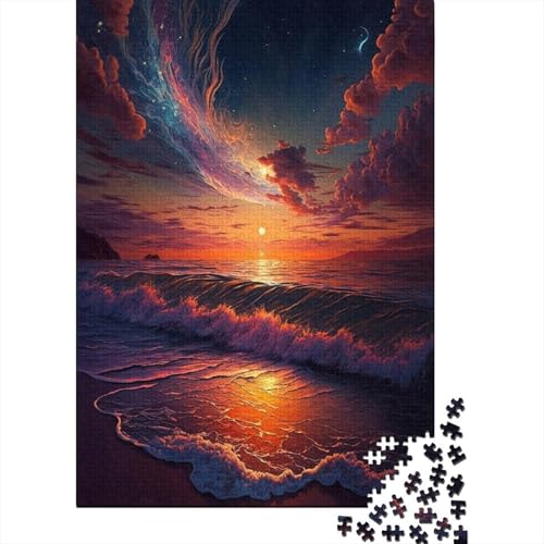 Rechteckiges Puzzle mit 1000 Teilen für Kinder, schöner Sonnenuntergang, kreatives Puzzle, Herausforderungsspielzeug, Puzzles für Kinder, 1000 Stück (75 x 50 cm) von WXMMoney