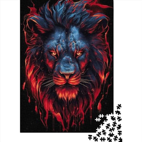 Roter Löwenkopf1 Puzzle für Kinder, 300-teiliges Puzzle aus Holz, anspruchsvolles Spiel, Familienaktivitäten, 300 Teile (40 x 28 cm) von WXMMoney