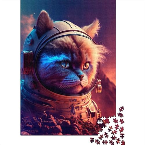 Space Ragdoll Cat 2 1000-teiliges Puzzle für Erwachsene, Holzbrett-Puzzle, Spielzeug, Lernspiel, 1000 Teile (75 x 50 cm) von WXMMoney