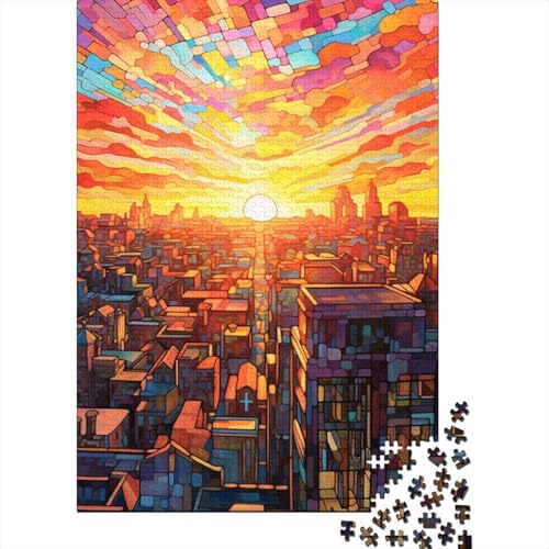 Stadtbild-Puzzle, farbenfrohes Regenbogen-Puzzle, 500 Teile, Puzzle für Kinder, Denkspiel, Puzzle-Spielzeug für Kinder, 500 Teile (52 x 38 cm) von WXMMoney