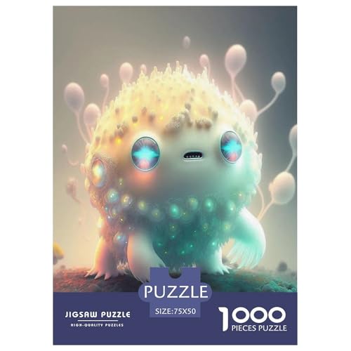 Süße Monster-Puzzles, 1000 Teile, Holzpuzzle für Erwachsene und Teenager, für Erwachsene und Teenager ab 12 Jahren, 1000 Teile (75 x 50 cm) von WXMMoney