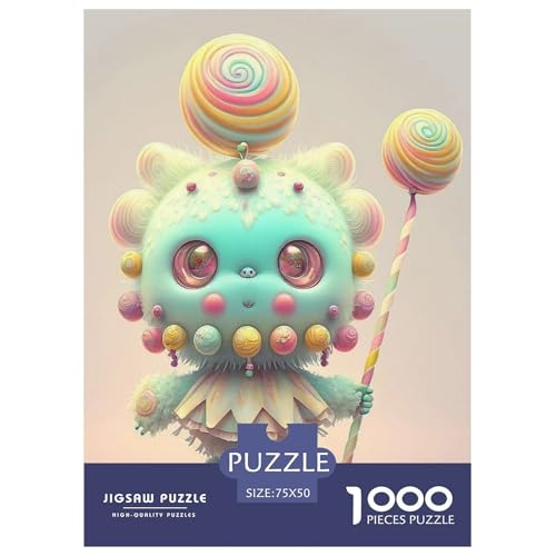 Süße Monster-Puzzles 1000 Teile für Teenager-Geschenke, Holzpuzzle, Erwachsenen-Puzzle, Puzzles für Erwachsene, 1000 Teile (75 x 50 cm) von WXMMoney