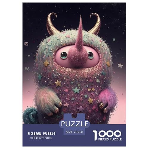 Süße Monster-Puzzles 1000 Teile für Teenager-Geschenke, Holzpuzzle, Erwachsenen-Puzzle, Puzzles für Erwachsene, 1000 Teile (75 x 50 cm) von WXMMoney