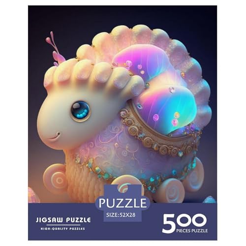 Süße Monster-Puzzles für Erwachsene, 500 Teile, Holzpuzzles für Teenager, Geschenke, Lernspiel für Erwachsene Teenager, 500 Teile (52 x 38 cm) von WXMMoney