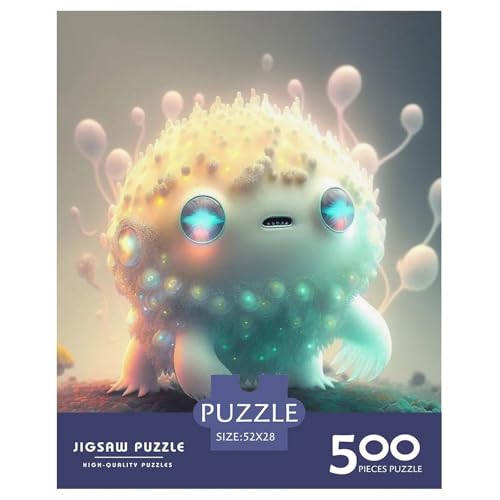 Süße Monster-Puzzles für Erwachsene, 500 Teile, Holzpuzzles für Teenager, Geschenke, Lernspiel für Erwachsene Teenager, 500 Teile (52 x 38 cm) von WXMMoney