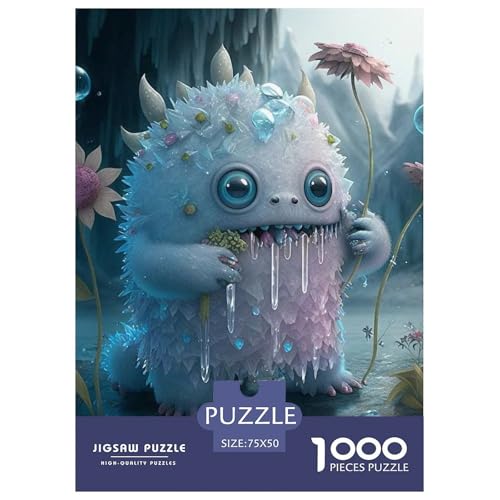 Süße Monster-Puzzles für Erwachsene und Jugendliche. Holzpuzzles für Erwachsene und Jugendliche. Nachhaltiges Puzzle für Erwachsene | Spiele 1000 Teile (75 x 50 cm) von WXMMoney