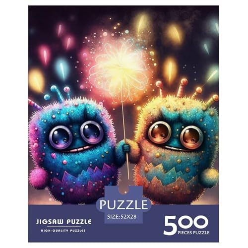 Süßes Monster-Puzzle, 500 Teile, Puzzle für Erwachsene, Puzzle für Teenager, Geschenke, Lernspiel, Herausforderungsspielzeug, 500 Teile (52 x 38 cm) von WXMMoney