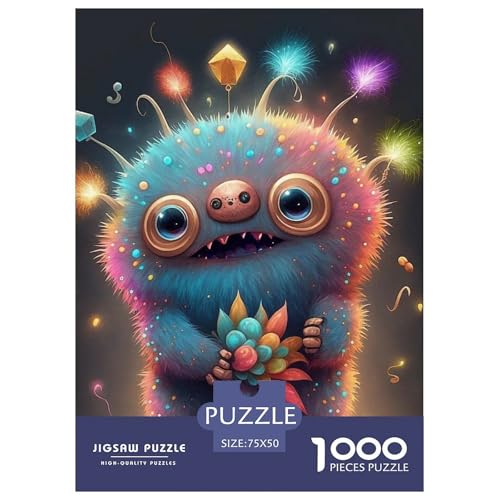 Süßes Monster-Puzzle für Erwachsene und Jugendliche, 1000 Teile, Puzzle für Erwachsene, Puzzles für Erwachsene, Lernspiel, Herausforderungsspielzeug, 1000 Teile (75 x 50 cm) von WXMMoney