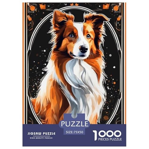 Tierkunst-Hund, 1000-teiliges Puzzle für Teenager, Geschenke, Holzpuzzle, Puzzle für Erwachsene, Lernspiele für zu Hause, DIY-Spielzeug, 1000 Teile (75 x 50 cm) von WXMMoney