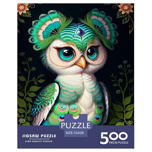 Tierkunst-Vogel-Holzpuzzle, 500-teiliges Puzzle für Erwachsene, Lernspiel, Herausforderungsspielzeug, Heiligabend-Geschenke, 500 Stück (52 x 38 cm) von WXMMoney