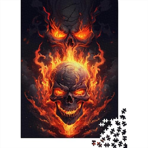 Unmögliches Puzzle für Erwachsene, Totenkopf aus Feuer, 1000-teiliges Puzzle, Puzzle-Geschenke für Kinder, 1000 Teile (75 x 50 cm) von WXMMoney