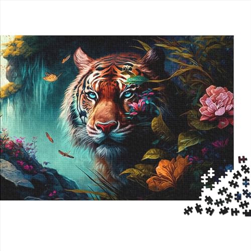 WXMMoney 1000 Teile Puzzle Erwachsene Fantasy Tiger Puzzle Dekompressionsspielzeug Heimpuzzles Spiel Puzzle Interessante Geschenke 1000 Stück (75 x 50 cm) von WXMMoney