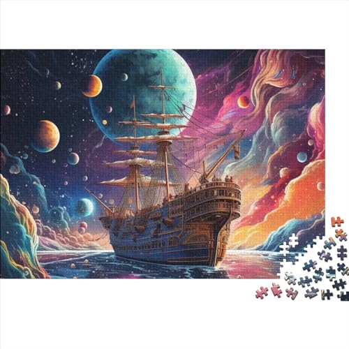 WXMMoney 1000 Teile Puzzle Erwachsene Galaxy Piratenschiff Puzzle Dekompressionsspielzeug Heimpuzzles Spiel Puzzle Interessante Geschenke 1000 Teile (75 x 50 cm) von WXMMoney