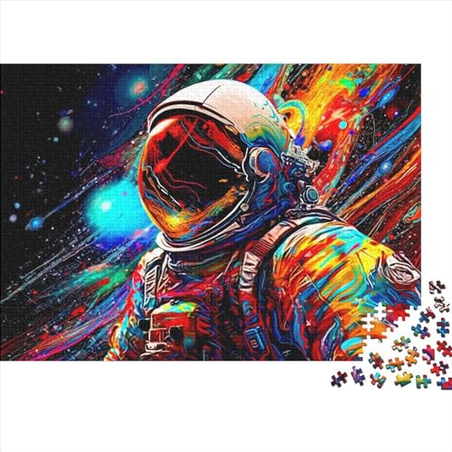 WXMMoney 1000-teiliges Puzzle, buntes Astronauten-10-Puzzle für Erwachsene und Holzpuzzle, herausfordernde Familienspiele, 1000 Teile (75 x 50 cm) von WXMMoney