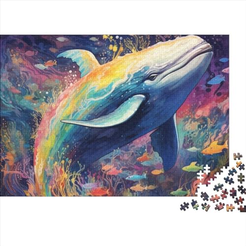 WXMMoney 300-teiliges Puzzle, Bunte Wal-Puzzles für Erwachsene, Holzspiele, Puzzle-Herausforderungsspielzeug, Weihnachts- und Geburtstagsgeschenke, 300 Teile (40 x 28 cm) von WXMMoney