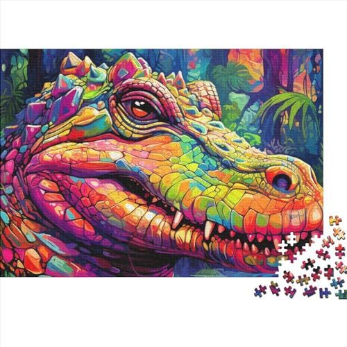 WXMMoney 500-teiliges Puzzle, Bunte Nilkrokodile, Puzzle für Erwachsene, Spielzeug, Geschenke, Herausforderungsspiel, Puzzle, kreative Puzzles, Wanddekoration, 500 Teile (52 x 38 cm) von WXMMoney