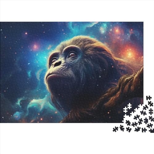 WXMMoney 500-teiliges Puzzle, Galaxie-Gorilla-Puzzles für Erwachsene, Holzspiele, Puzzle-Herausforderungsspielzeug, Weihnachts- und Geburtstagsgeschenke, 500 Teile (52 x 38 cm) von WXMMoney