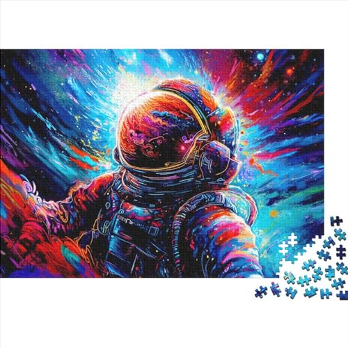 WXMMoney 500-teiliges Puzzle, farbenfrohes Astronauten-Puzzle97, Puzzles für Erwachsene, Holzspiele, Puzzle-Herausforderungsspielzeug, Weihnachts- und Geburtstagsgeschenke, 500 Teile (52 x 38 cm) von WXMMoney