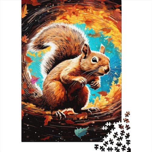 WXMMoney Animal Squirrel Puzzle 1000 Teile,für Erwachsene, Impossible Puzzle,farbenfrohes Legespiel,Geschicklichkeitsspiel Für Die Ganze Familie,Erwachsenenpuzzle Puzzel 1000pcs (75x50cm) von WXMMoney