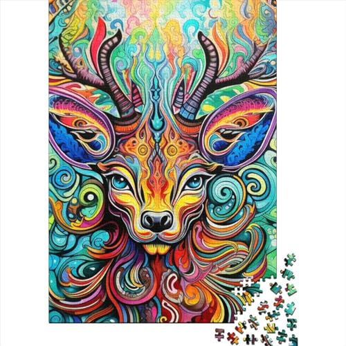 WXMMoney Art Elk Puzzle 1000 Teile,Puzzle Für Erwachsene, Impossible Puzzle, Geschicklichkeitsspiel Für Die Ganze Familie,Puzzle Farbenfrohes,Puzzle-Geschenk,Raumdekoration Puzzel 1000pcs (75x50cm) von WXMMoney