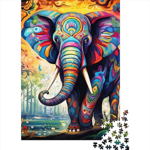 WXMMoney Artistic Elephant Animals 1000 Teile,Impossible Puzzle,Geschicklichkeitsspiel Für Die Ganze Familie, Erwachsenen Puzzlespiel Puzzel 1000pcs (75x50cm) von WXMMoney