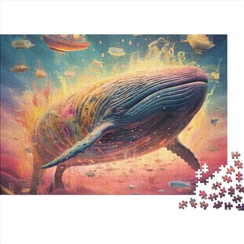 WXMMoney Buntes Wal-Puzzle mit 1000 Teilen für Erwachsene, Jugendliche und Puzzles, 1000-teiliges Familienspiel, Puzzle-Herausforderungsspielzeug, 1000 Teile (75 x 50 cm) von WXMMoney