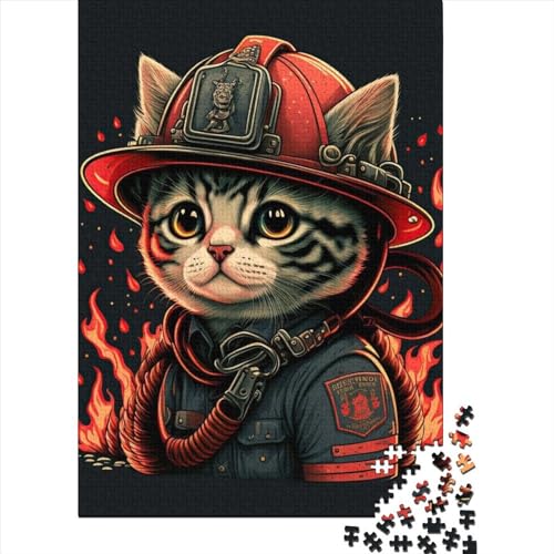 WXMMoney Cat Fireman3 Puzzle 1000 Teile Erwachsener Kniffel Spaß Für Die Ganze Familie - Abwechslungsreiche 1000 Puzzleteilige Motive Puzzlespiel Erwachsene, Puzzel 1000pcs (75x50cm) von WXMMoney