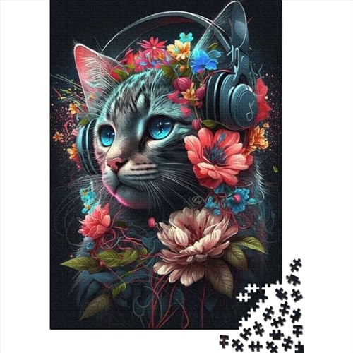 WXMMoney Cat and Flower Neon 9 Puzzle 1000 Teile Puzzle Für Erwachsene Und Kinder Ab 14 Jahren Puzzel 1000pcs (75x50cm) von WXMMoney