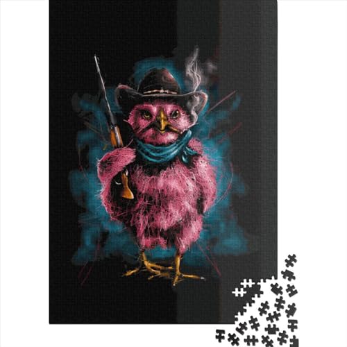 WXMMoney Chicken Cowboy Puzzle 1000 Teile Erwachsener Kniffel Spaß Für Die Ganze Familie - Abwechslungsreiche 1000 Puzzleteilige Motive Puzzle Erwachsene, Puzzel 1000pcs (75x50cm) von WXMMoney