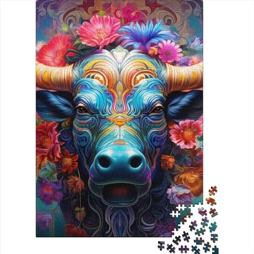 WXMMoney Colorful Cow Puzzle 1000 Teile Erwachsener Kniffel Spaß Für Die Ganze Familie - Abwechslungsreiche 1000 Puzzleteilige Motive Puzzle Erwachsene, Puzzel 1000pcs (75x50cm) von WXMMoney