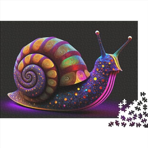 WXMMoney Creeping Snail 1000 Holzpuzzle für Erwachsene, Puzzles für Erwachsene, einzigartige Form, Puzzle-Geschenke, Puzzles für Familienspiele, 1000 Teile (75 x 50 cm) von WXMMoney