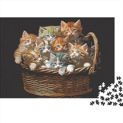 WXMMoney Fantasy Pet Cat 1000 Teile Holzpuzzle Lernpuzzle Familienspiel Puzzles für Erwachsene Weihnachts- und Geburtstagsgeschenke 1000 Stück (75 x 50 cm) von WXMMoney