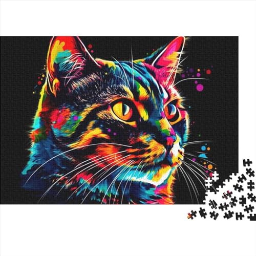 WXMMoney Fantasy Pet Cat 1000-teiliges Puzzle für Erwachsene, Holzbrett-Puzzles, Spielzeug, Lernspiel, 1000 Teile (75 x 50 cm) von WXMMoney