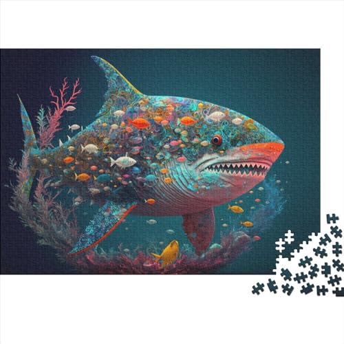 WXMMoney Fantasy Shark 17 Holzpuzzles für Erwachsene, 1000-teiliges Puzzle, Lernspiele, Puzzle-Geschenke für Weihnachten, Geburtstag, 1000 Teile (75 x 50 cm) von WXMMoney