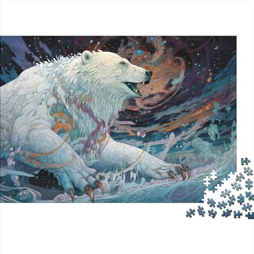 WXMMoney Fierce Brown Bear Puzzles für Erwachsene, 1000-teiliges Puzzle für Holzpuzzle, Erwachsenenpuzzle, Lernspiele, 1000 Teile (75 x 50 cm) von WXMMoney