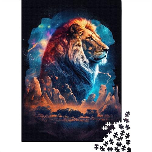 WXMMoney Lion King of The Jungle 500 Teile, Impossible Puzzle,Geschicklichkeitsspiel Für Die Ganze Familie, Erwachsenenpuzzle Ab 14 Jahren Puzzel 500pcs (52x38cm) von WXMMoney