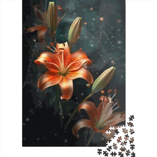 WXMMoney Orange Lilies Puzzle 1000 Teile Erwachsener Kniffel Spaß Für Die Ganze Familie - Abwechslungsreiche 1000 Puzzleteilige Motive Puzzle Erwachsene, Puzzel 1000pcs (75x50cm) von WXMMoney