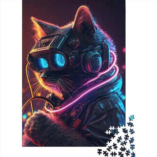 WXMMoney Punk Human Cat4 1000 Stück Puzzles Für Erwachsene Teenager Stress Abbauen Familien-Puzzlespiel Mit Poster in 1000-teiliges Puzzle Kinder Lernspiel Spielzeug Geschenk Puzzel 1000pcs (75x50cm) von WXMMoney