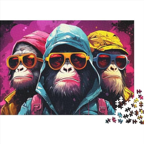 WXMMoney Puzzles für Erwachsene, 300 Teile, buntes Affen-Puzzle, Holzpuzzle für Erwachsene, Jugendliche und Herausforderungsspielzeug, 300 Teile (40 x 28 cm) von WXMMoney