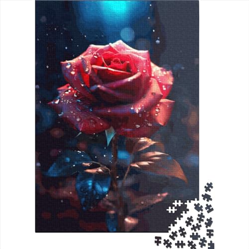 WXMMoney Red Rose Puzzle 1000 Teile Erwachsener Kniffel Spaß Für Die Ganze Familie - Abwechslungsreiche 1000 Puzzleteilige Motive Puzzlespiel Erwachsene, Puzzel 1000pcs (75x50cm) von WXMMoney