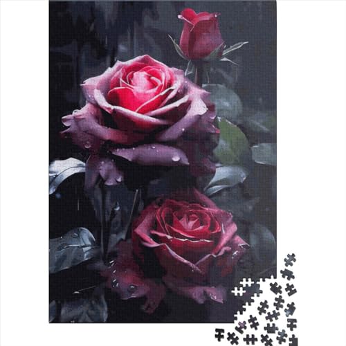 WXMMoney Red Roses Puzzle 1000 Teile Erwachsener Kniffel Spaß Für Die Ganze Familie - Abwechslungsreiche 1000 Puzzleteilige Motive Puzzlespiel Erwachsene, Puzzel 1000pcs (75x50cm) von WXMMoney