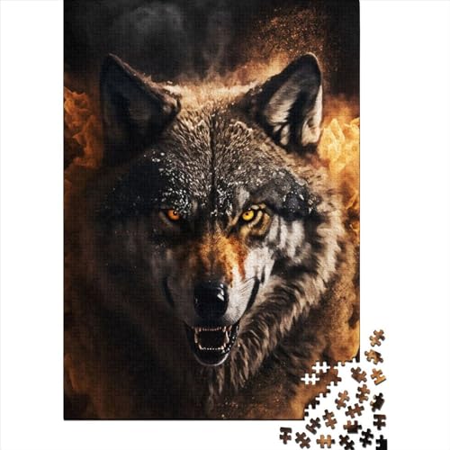 WXMMoney The Wolf Portrait Puzzle 1000 Teile Erwachsener Kniffel Spaß Für Die Ganze Familie - Abwechslungsreiche 1000 Puzzleteilige Motive Puzzlespiel Erwachsene, Puzzel 1000pcs (75x50cm) von WXMMoney