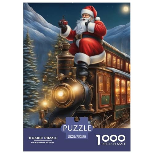 Weihnachtsmann-Puzzle, 1000 Teile, Puzzle für Erwachsene, Puzzles aus Holz, nachhaltiges Puzzle für Erwachsene | Spiele 1000 Teile (75 x 50 cm) von WXMMoney