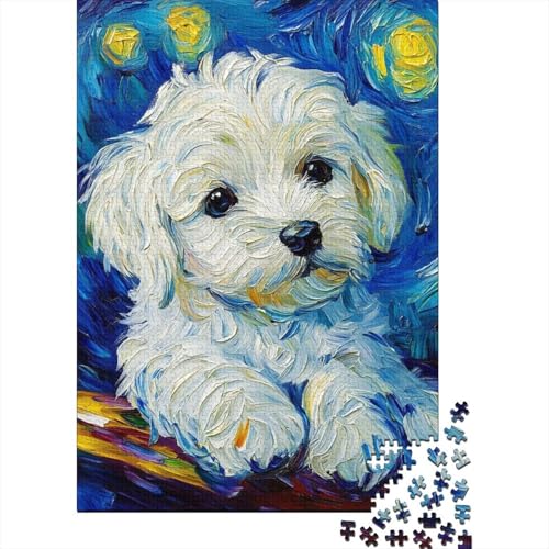 West Highland White Terrier 500-teiliges Puzzle für Kinder | Holzpuzzle für | Tolles Geschenk-Puzzle für Kinder | Familienspiel 500 Teile (52 x 38 cm) von WXMMoney