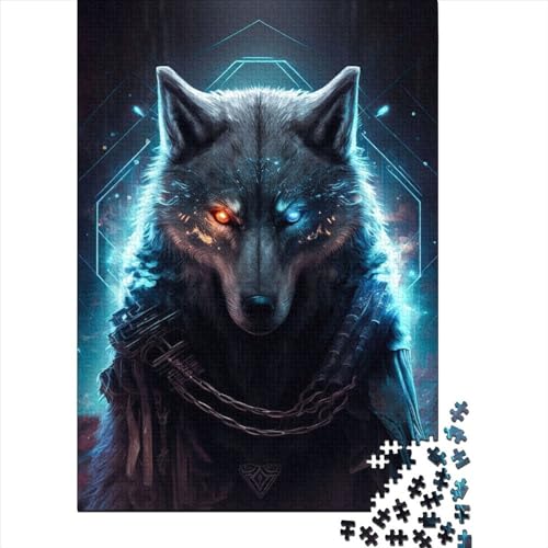 Wolf Cyber4 Puzzle 500 Teile, Erwachsenenpuzzle, kreative Holzpuzzlespiele, Lernspielzeug, Heimdekoration, 500 Teile (52 x 38 cm) von WXMMoney