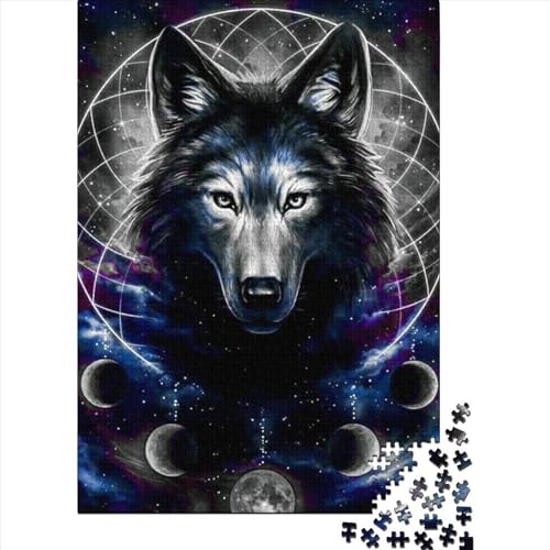 Wolf-Puzzle für Kinder, 1000 Teile, anspruchsvolles Puzzle, Holzpuzzle, Puzzle, Familienspiele, 1000 Teile (75 x 50 cm) von WXMMoney