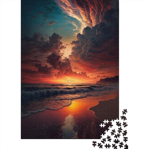 Wunderschönes Sonnenuntergangs-Puzzle, 300 Teile, Puzzle für Kinder, Denkspiel, Puzzlespielzeug für Kinder, 300 Teile (40 x 28 cm) von WXMMoney