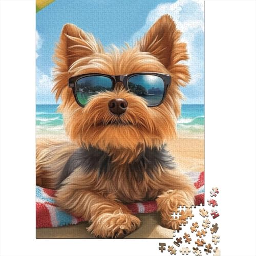 Yorkshire Terrier 1000 Puzzles für Kinder/Erwachsene/Gedankenspiel, Puzzle, Familienspiele, Puzzles 1000 Teile (75 x 50 cm) von WXMMoney